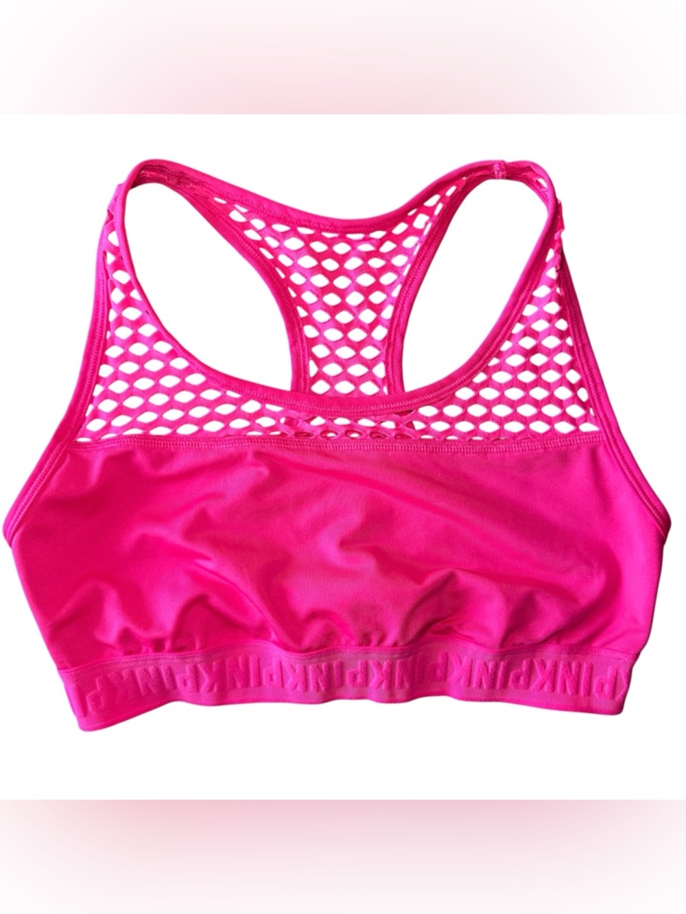 Women’s PINK Victoria's Secret Neon Pink Mesh-Back Sports Bralette